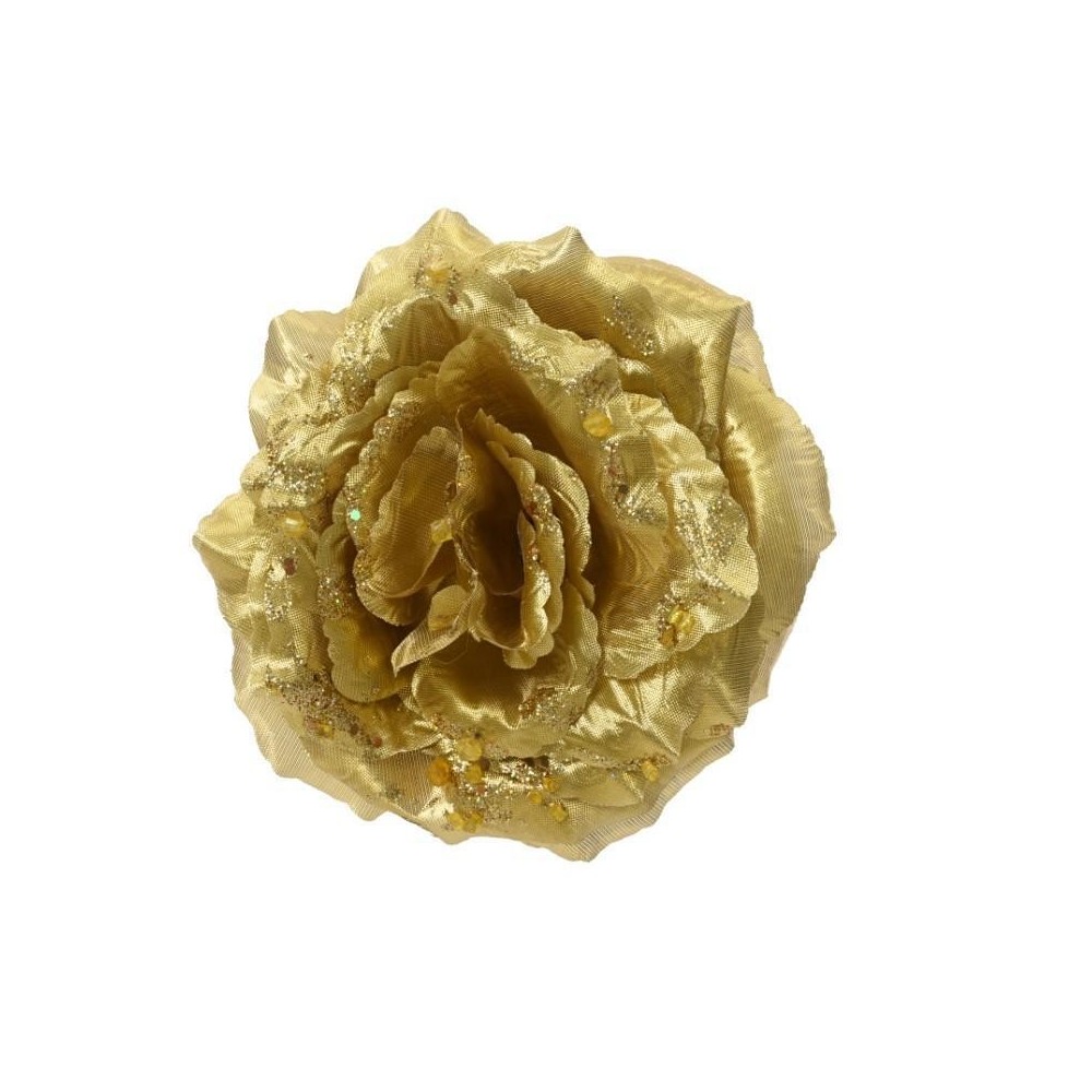 ROSA GLITTER ORO CON CLIP D14